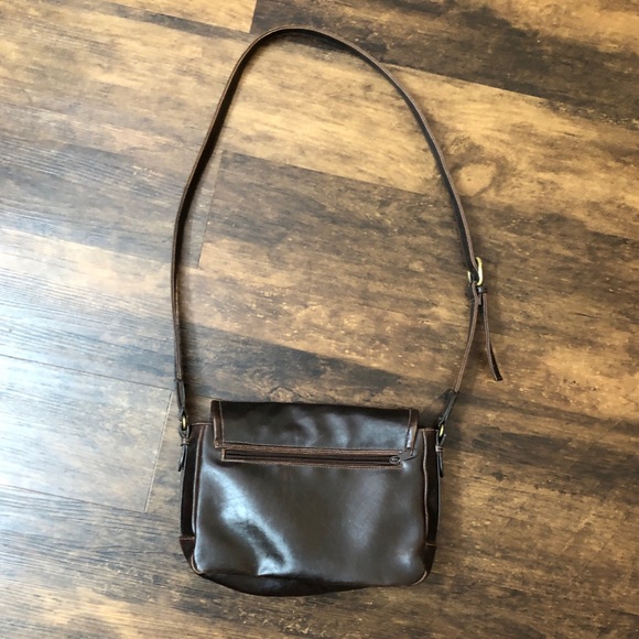 Classic Dark Brown Vegan Leather Vinyl Shoulder Bag with wallet Jenny Buchanan - Picture 2 of 12